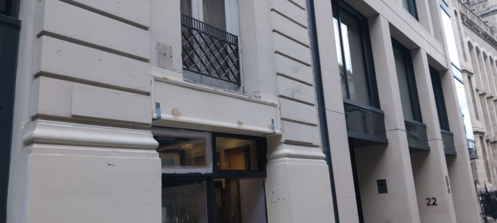 Exterior progress at 24 Chancery Lane